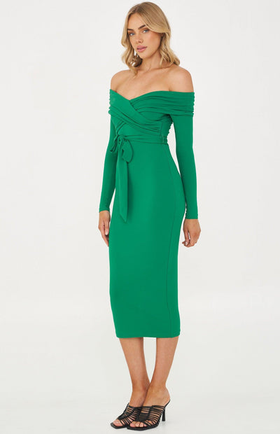 Joelle Midi Dress - Green - JAUS