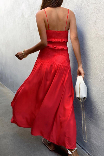 Jordana Midi Dress - Red - JAUS