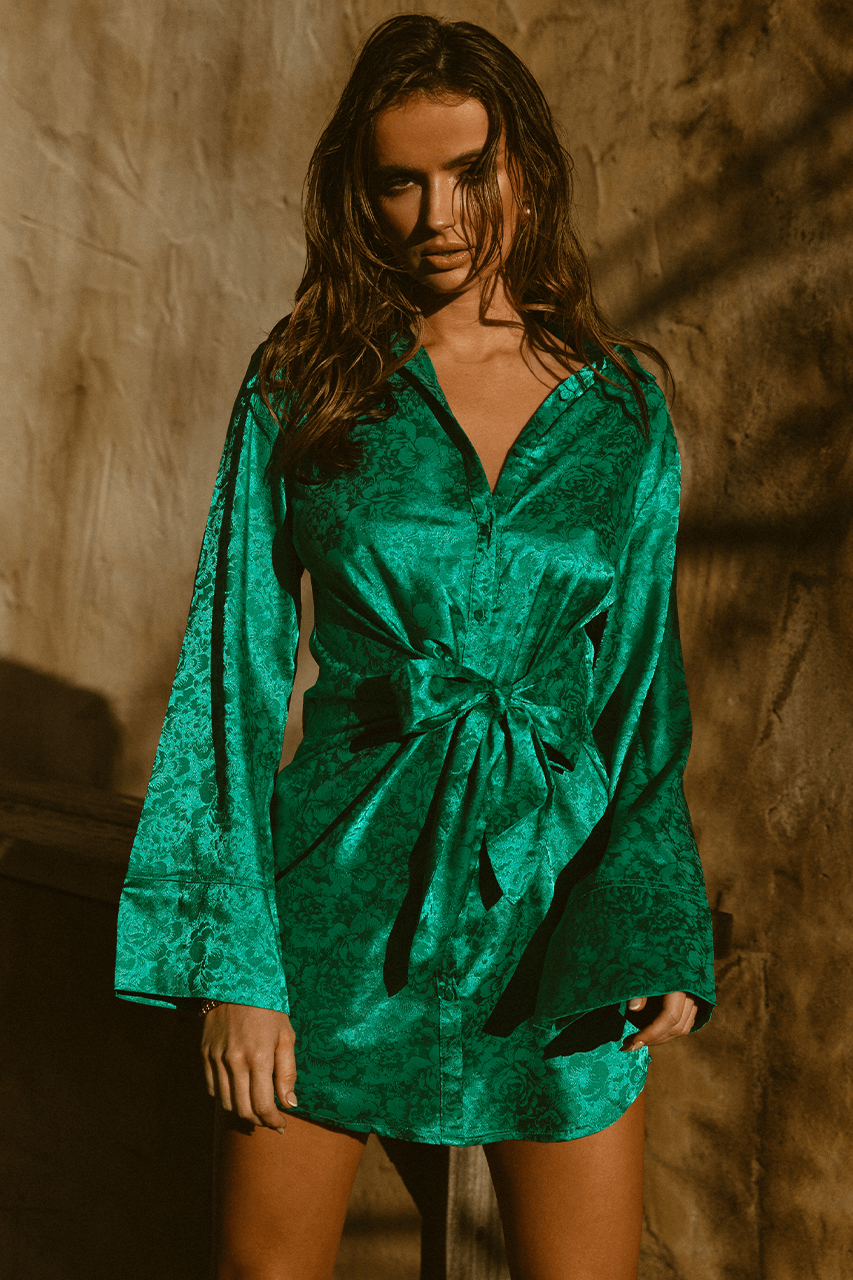 Jules Mini Dress - Emerald - JAUS