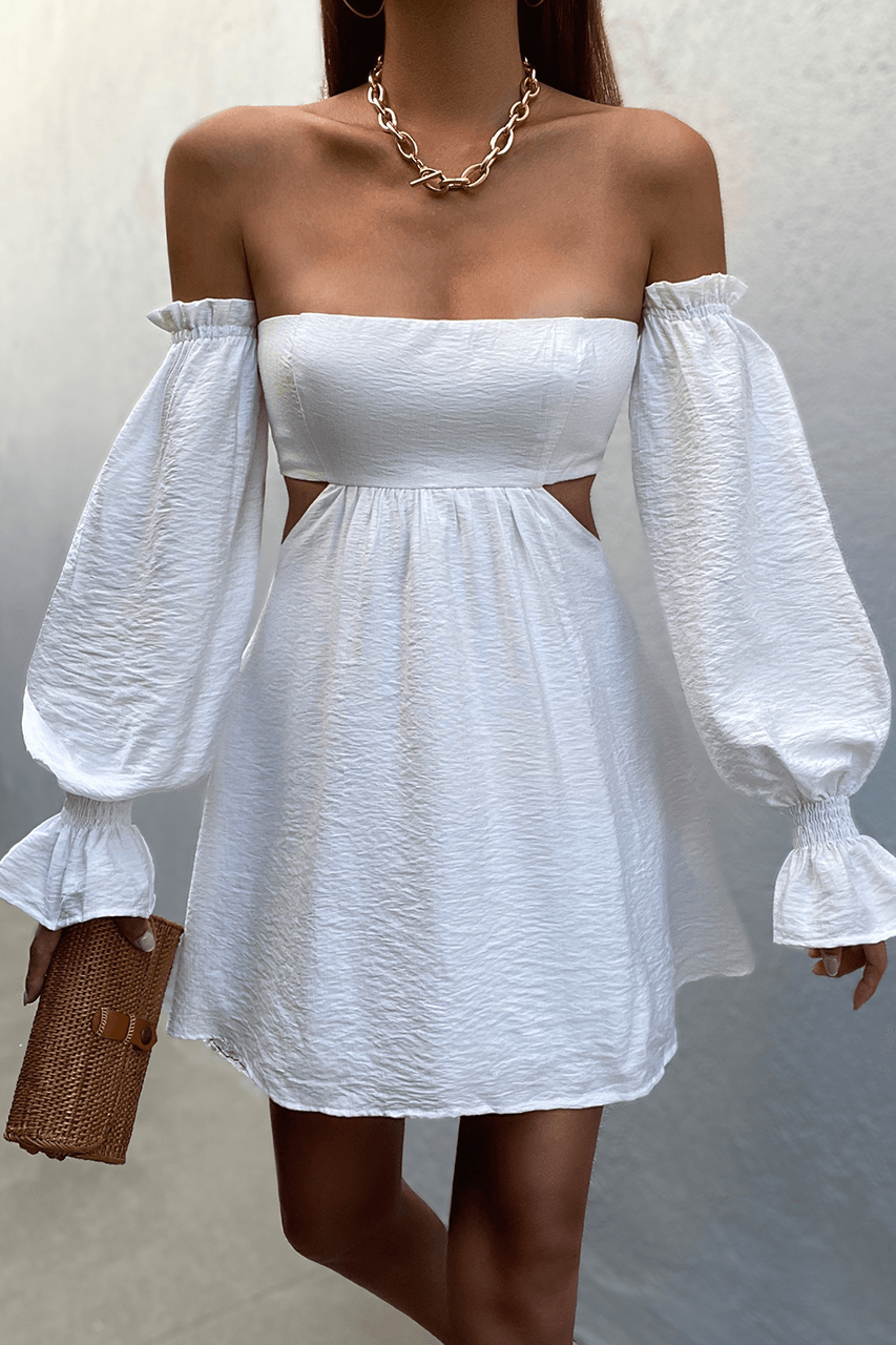 Julie Mini Dress - White - JAUS