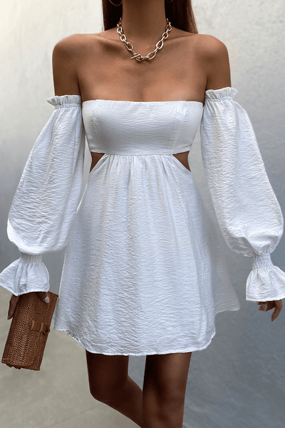 Julie Mini Dress - White - JAUS