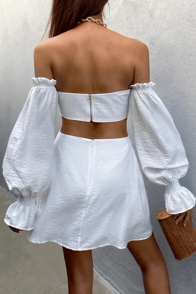 Julie Mini Dress - White - JAUS