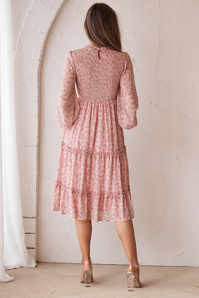 Juniper Shirred Dress - Blush - JAUS