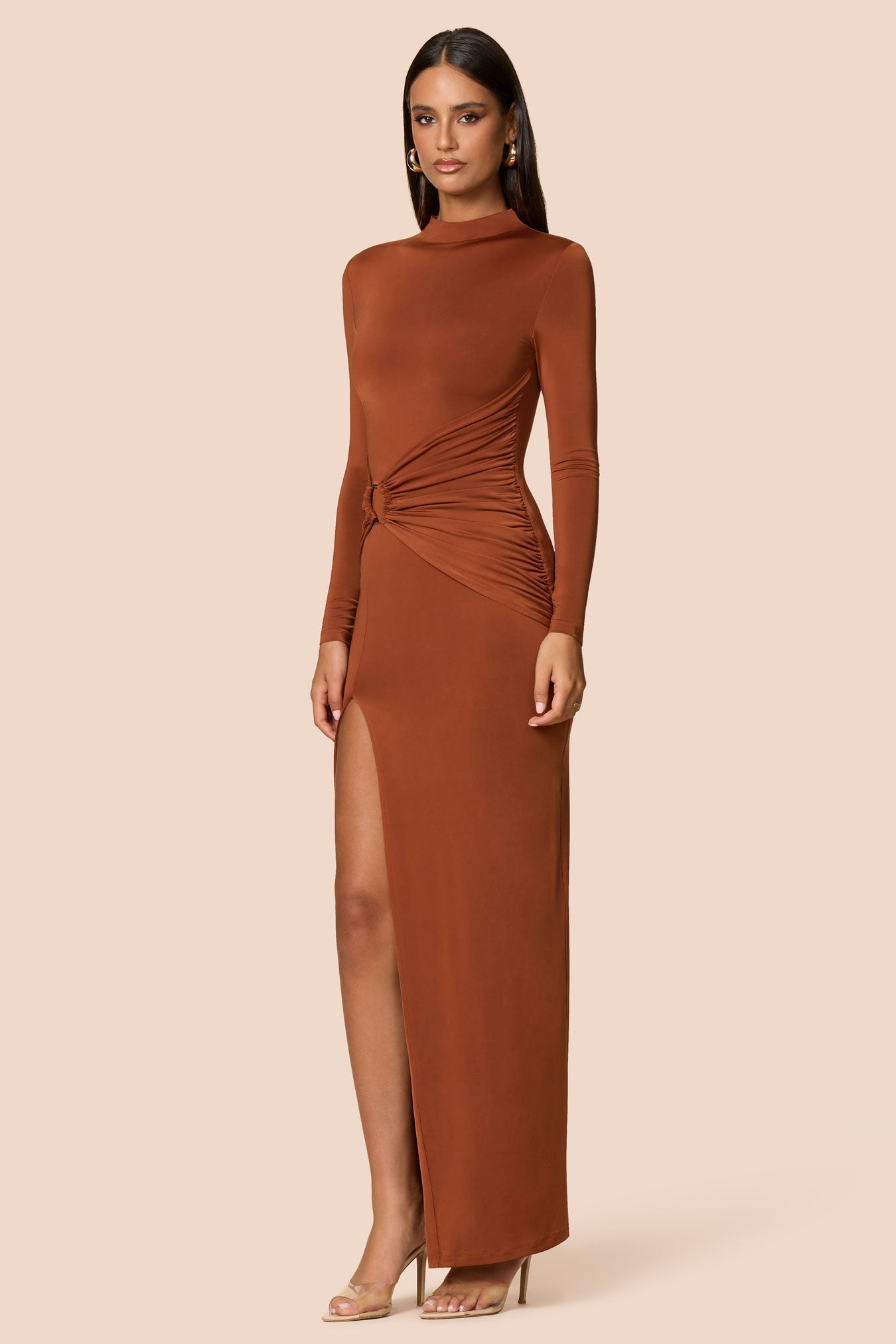 Nookie Kaia Long Sleeve Maxi Dress -  Clay