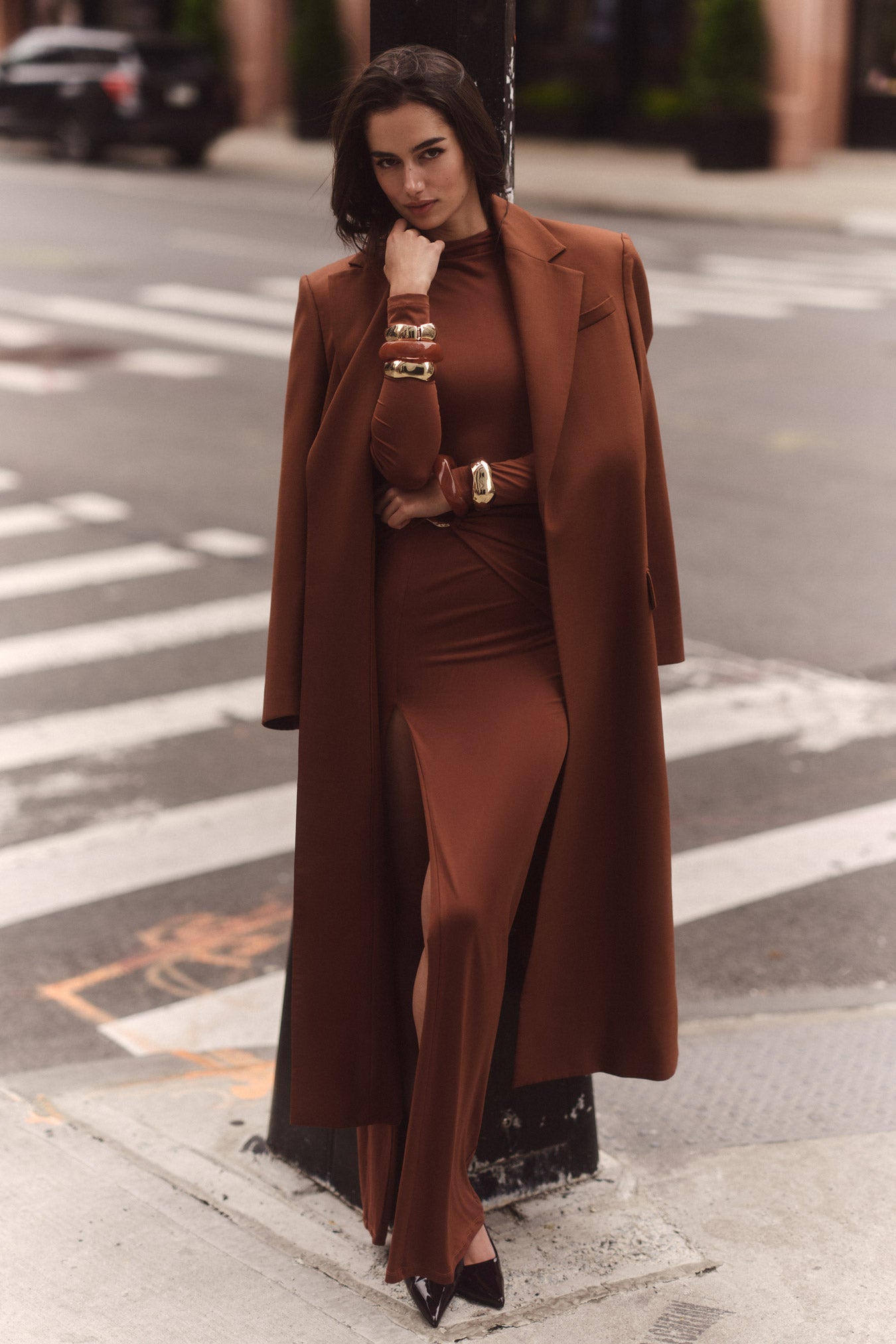Nookie Kaia Long Sleeve Maxi Dress -  Clay