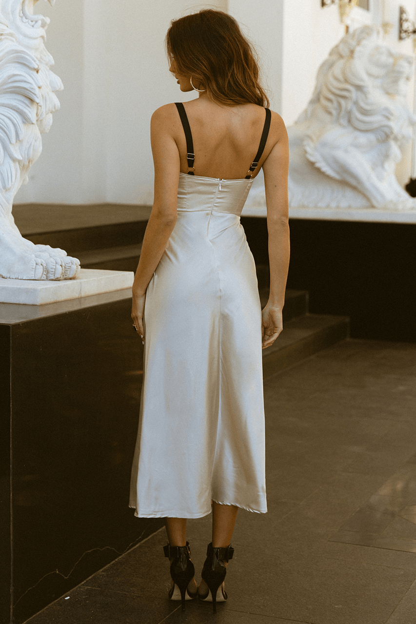Kelsey Midi Dress - Black/Champagne - JAUS