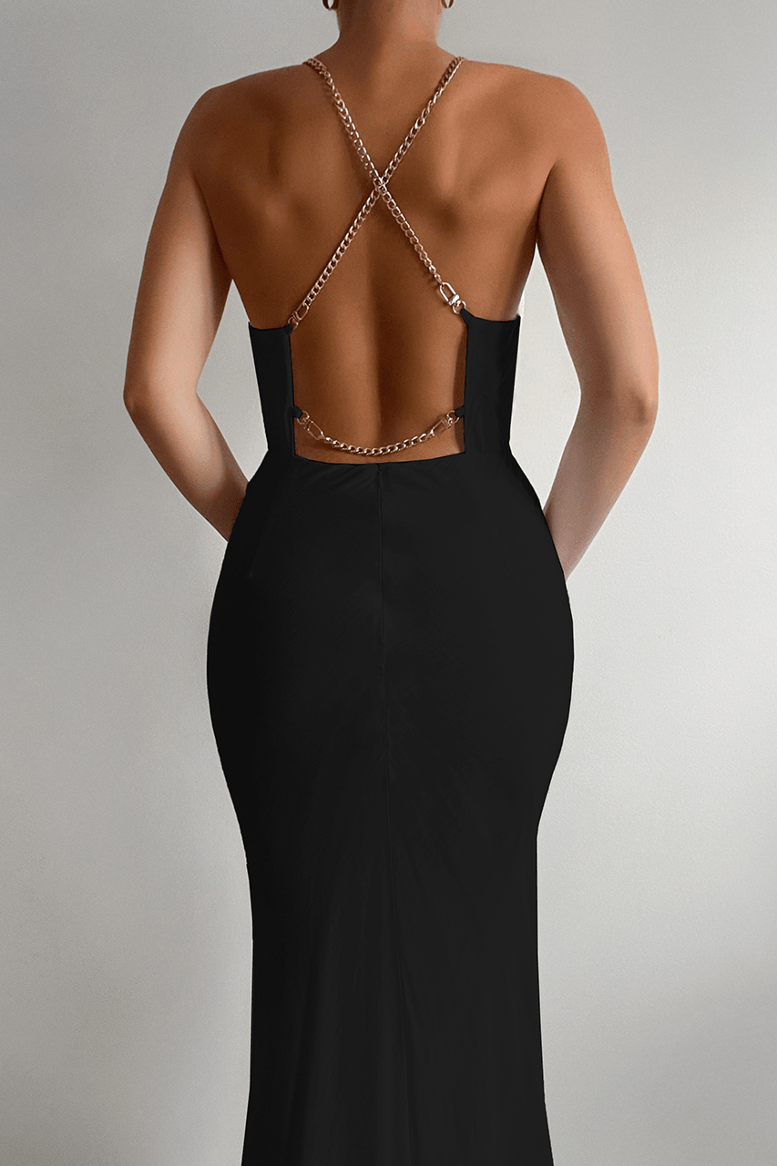 Khalea Midi Dress - Black - JAUS