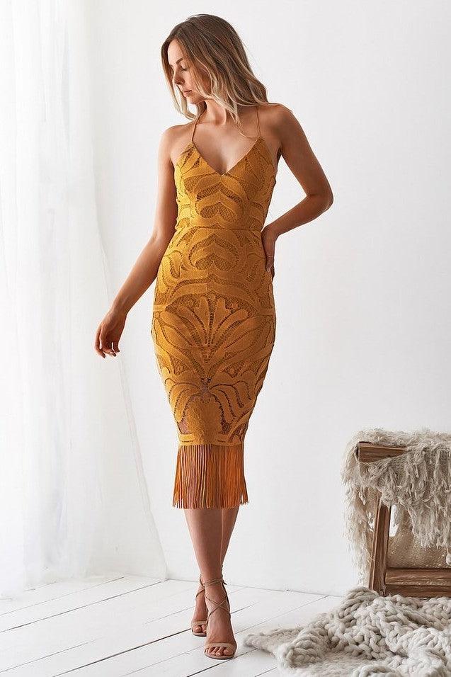 Khaleesi Dress - Mustard - SHOPJAUS - JAUS