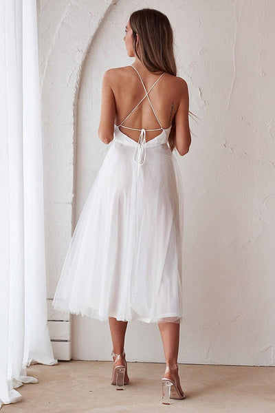 Kora Tulle Dress - White - JAUS