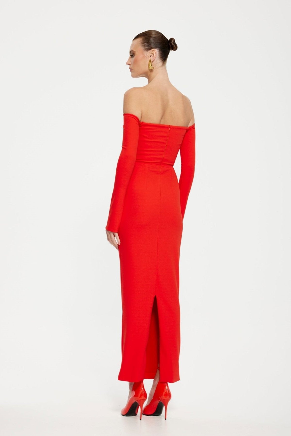 Kristie Midi Dress - Cherry Red - SHOPJAUS - JAUS