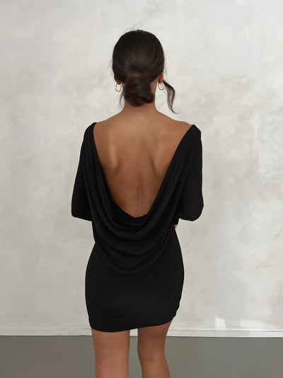 Kyla Reversible Mini Dress - Black (PREORDER) - JAUS