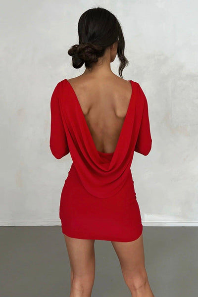 Kyla Reversible Mini Dress - Red - JAUS