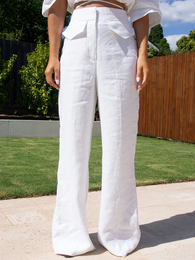 Leesa Linen Pant - Ivory - JAUS