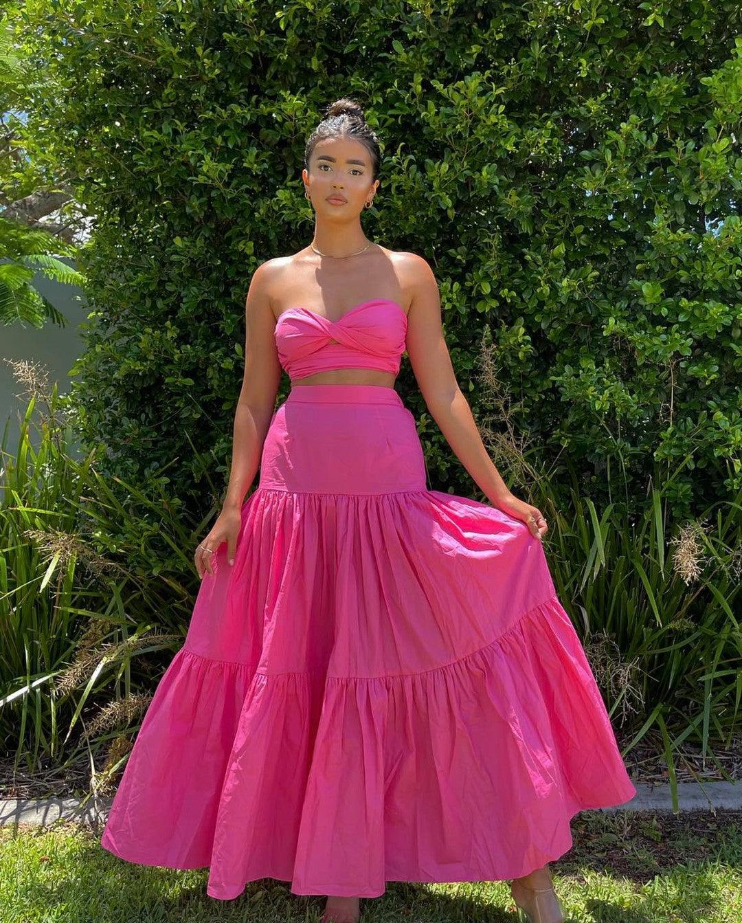 Leilani Maxi Skirt - Pink - JAUS