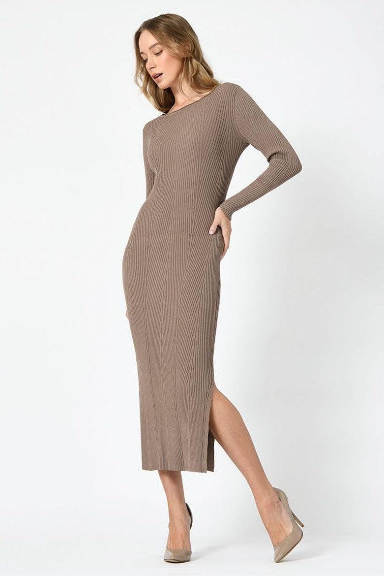 Lisa Knit Dress - Coffee - JAUS