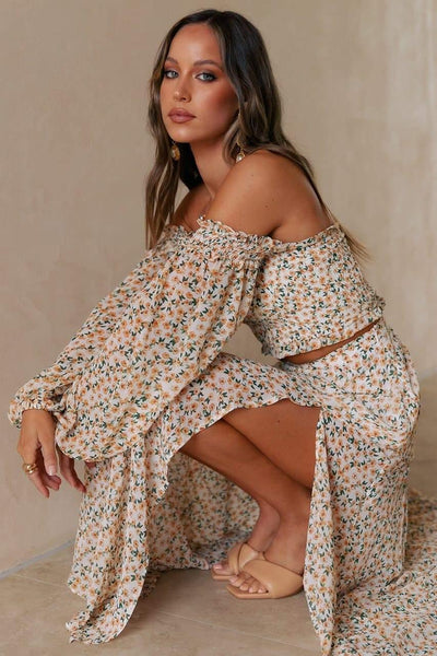 Lizbeth Maxi Skirt - Yellow Floral - JAUS
