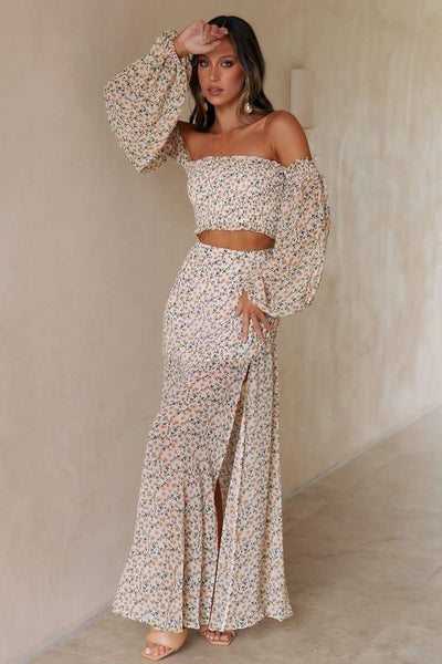 Lizbeth Maxi Skirt - Yellow Floral - JAUS