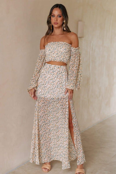 Lizbeth Maxi Skirt - Yellow Floral - JAUS