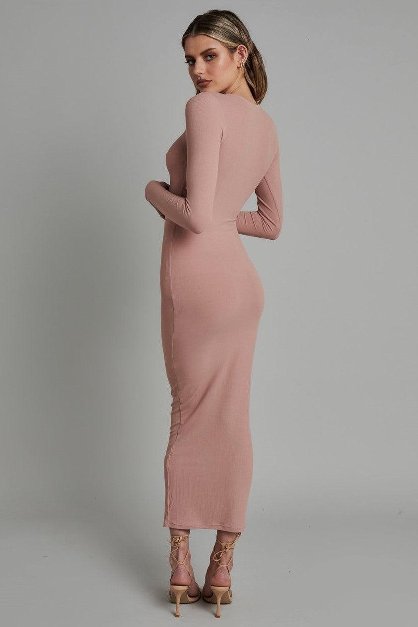 Long Sleeve Maxi Dress - Nude | JAUS Long Sleeve Maxi Dress - Nude | JAUS