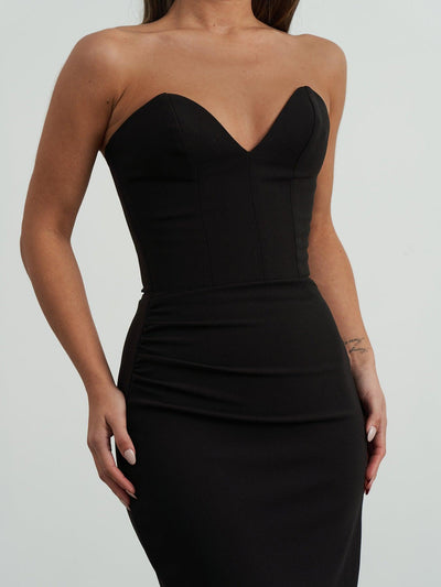 Luci Midi Dress - Black - JAUS