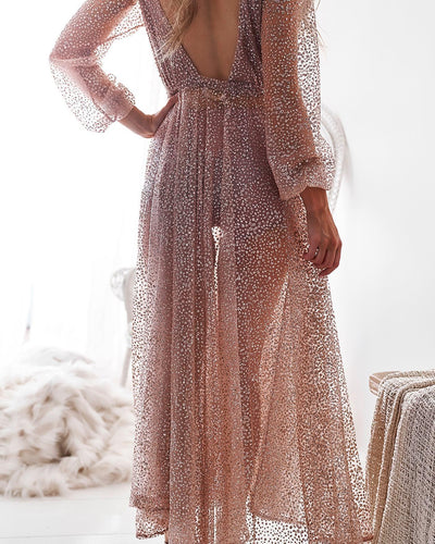 Lucky Star Glitter Gown - Rose Gold - JAUS