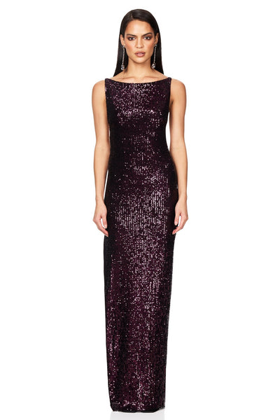 Nookie Lumina Gown - Berry - SHOPJAUS - JAUS