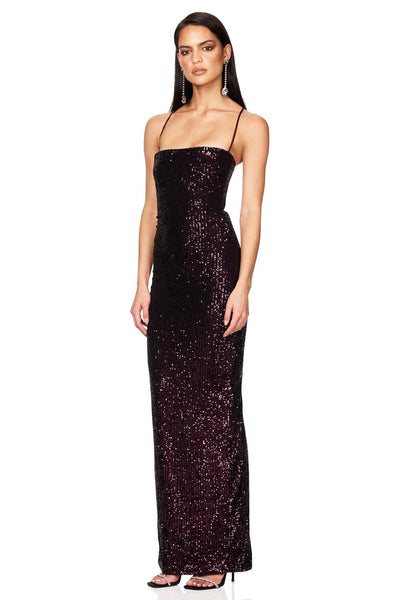 Nookie Lumina Lace Back Gown - Berry - SHOPJAUS - JAUS