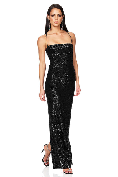 Nookie Lumina Lace Back Gown - Black - SHOPJAUS - JAUS