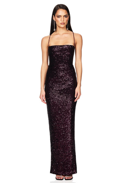 Nookie Lumina Lace Back Gown - Berry - SHOPJAUS - JAUS