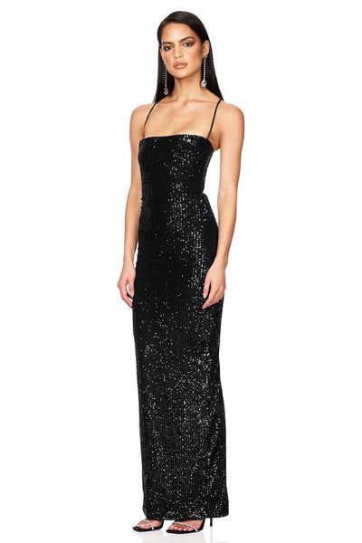 Nookie Lumina Lace Back Gown - Black - SHOPJAUS - JAUS