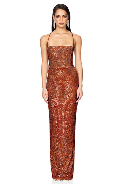 Nookie Lumina Lace Back Gown - Toffee - SHOPJAUS - JAUS