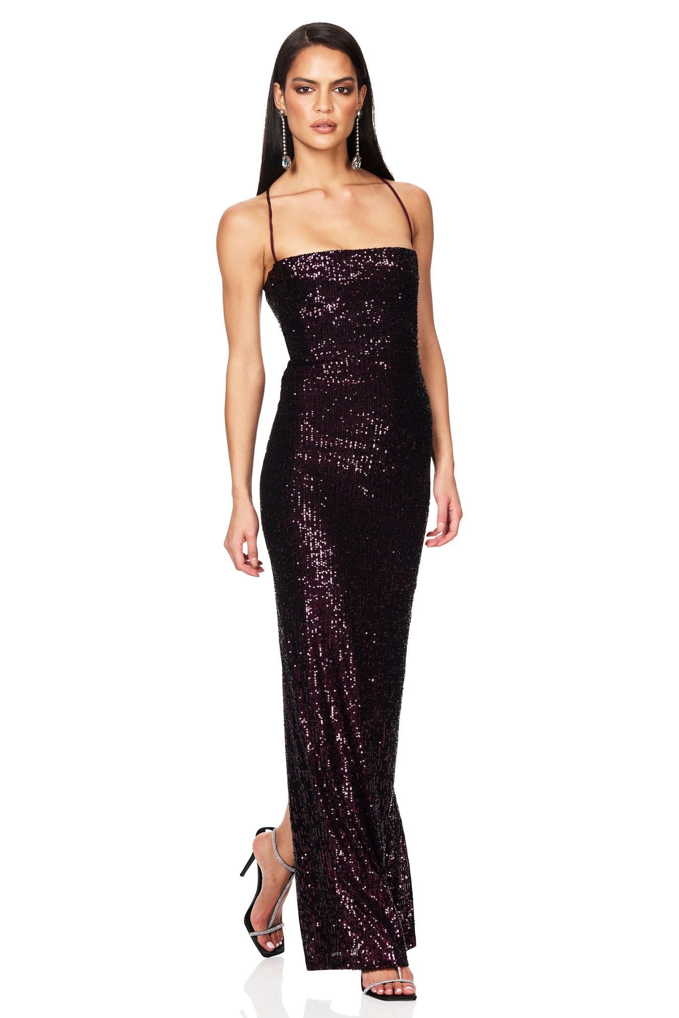 Nookie Lumina Lace Back Gown - Berry - SHOPJAUS - JAUS
