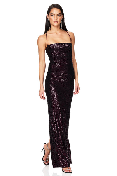 Nookie Lumina Lace Back Gown - Berry - SHOPJAUS - JAUS