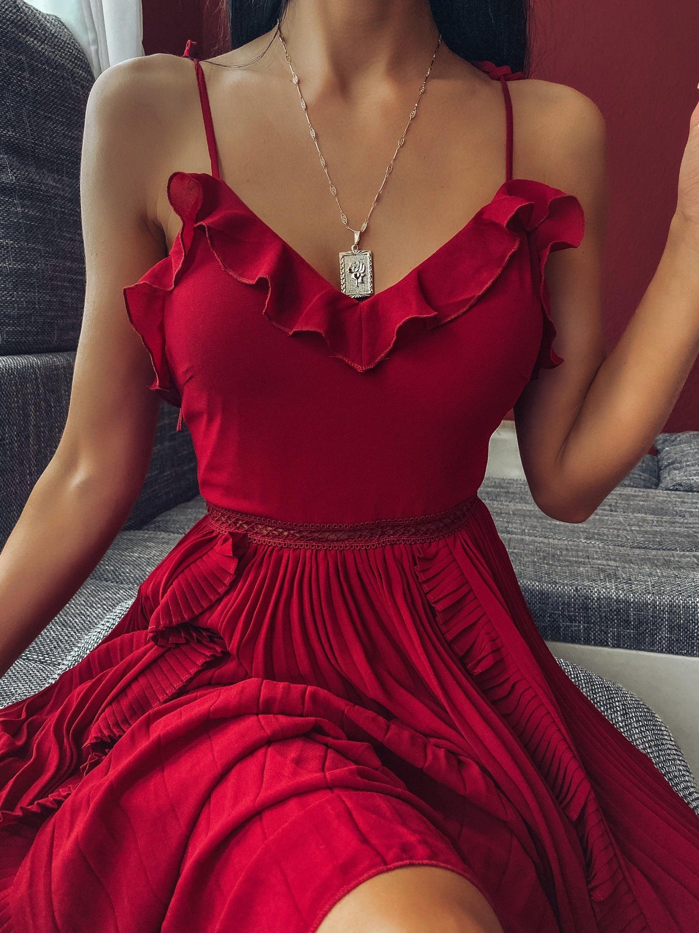 Maia Dress - Red - JAUS