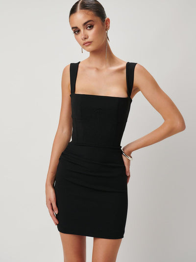 Mara Mini Dress - Black - JAUS