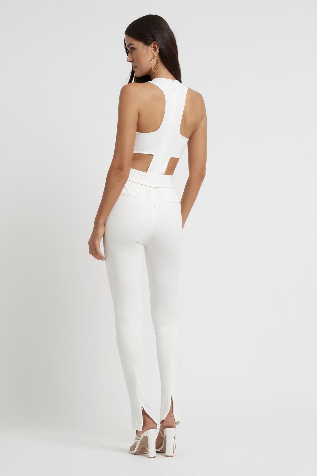 Martina Jumpsuit - White - JAUS