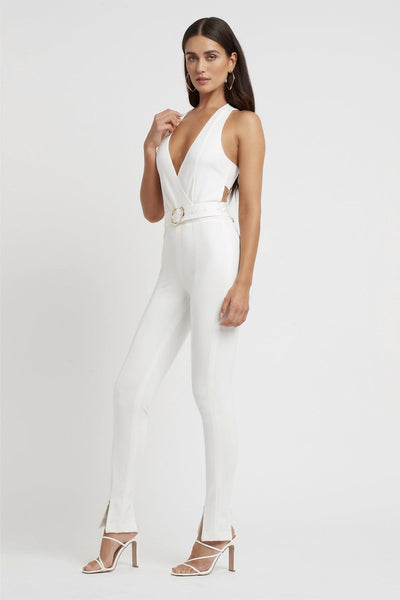 Martina Jumpsuit - White - JAUS