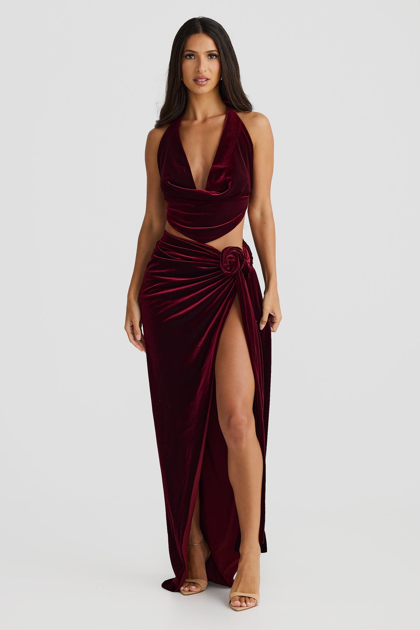 Liana Skirt - Shiraz Velvet - SHOPJAUS - JAUS