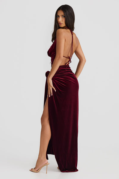Liana Skirt - Shiraz Velvet - SHOPJAUS - JAUS