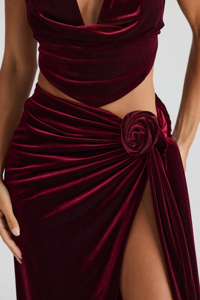 Liana Skirt - Shiraz Velvet - SHOPJAUS - JAUS