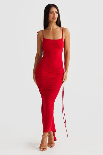 Azari Midi Dress - Red - SHOPJAUS - JAUS