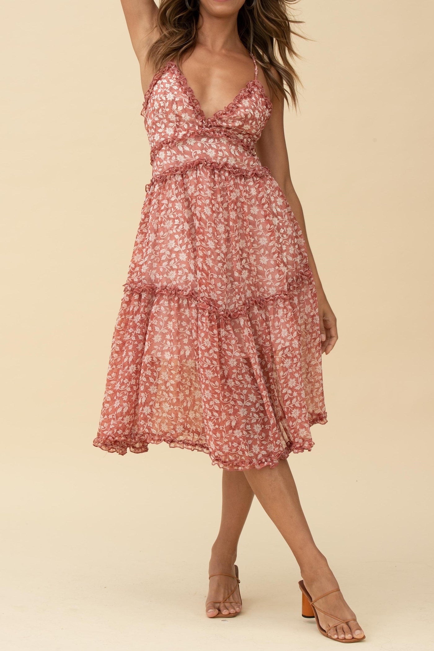 Miami Breeze Midi Dress - Rose - SHOPJAUS - JAUS