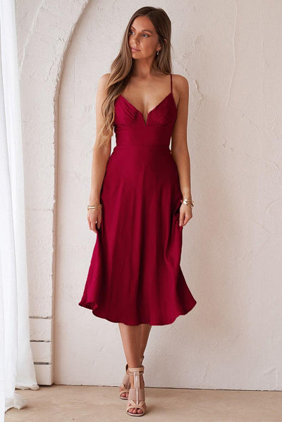 Micaela Dress - Cherry - JAUS