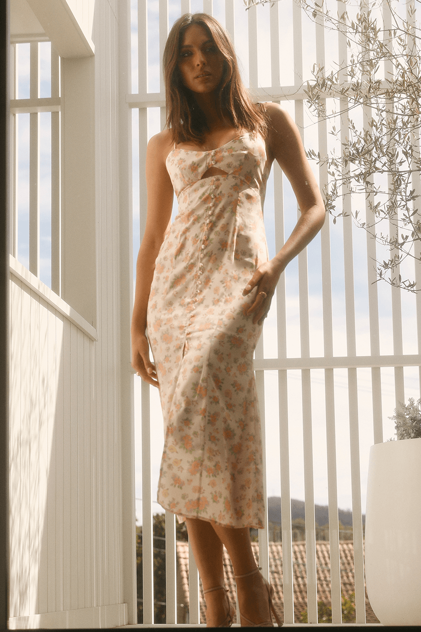 Mila Slip Dress - Blush Floral - JAUS