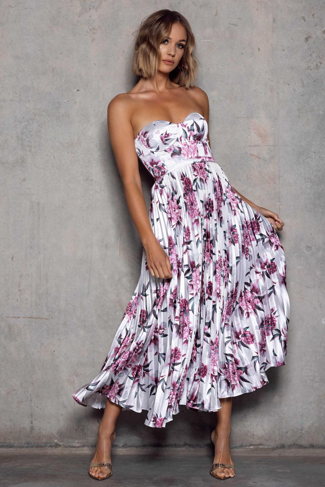 elle zeitoune pink dress Elle Zeitoune Zaria Midi Dress