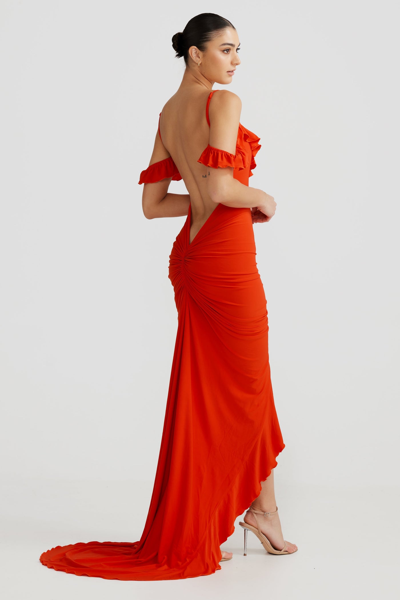 carmella red dress Rebecca Vallance Satin Embellished Carmella Mini Dress In Red