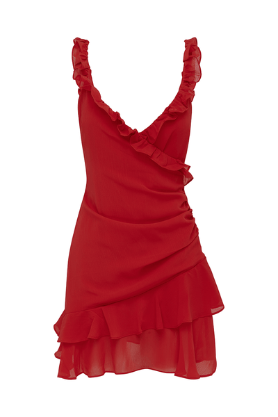 Mina Mini Dress - Red - JAUS