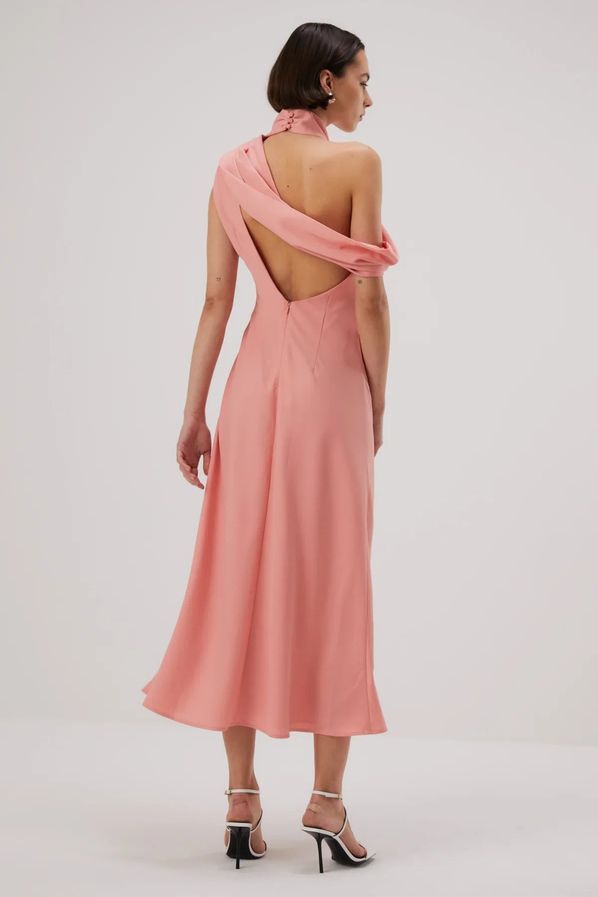 Misha Amiya Satin Midi Dress - Quartz Pink - JAUS