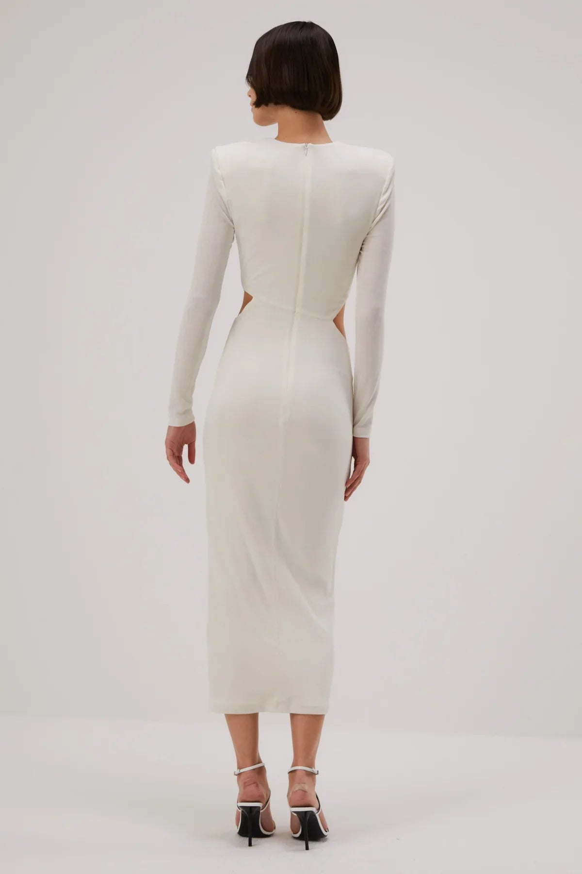 Misha Beatriz Slinky Jersey Midi Dress - Ivory - JAUS