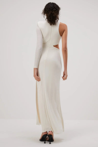 Misha Brigitta Slinky Jersey Gown - Ivory - JAUS